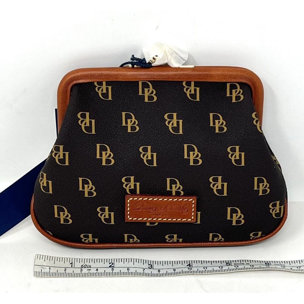 Dooney & Bourke Gretta Large Frame Purse Wallet Kiss Lock BROWN TMORO NWT Logo - Picture 13 of 16